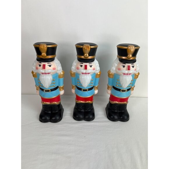 Tabletop Blow Mold Nutcracker Themed Holiday Decor Plastic Figures - Picture 1 of 7